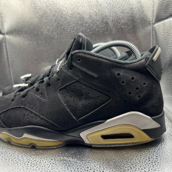 Size 12 Air Jordan 6 Retro Low Chrome Black Mens Lace-Up Shoes 304401-003 - Picture 8 of 12